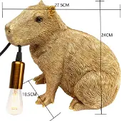 Kare bordlampe Animal Capybara, gull, plast, E14