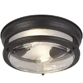 Searchlight Glasgow taklampe med glasskjerm, IP44 svart