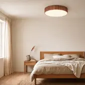 LINDBY taklampe Zoey, Ø 52 cm, taupe, lin