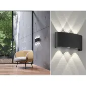 Fischer & Honsel Leuchten Berlin utendørs LED-vegglampe, 6 lyskilder
