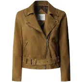 Pepe Jeans for woman. PL4024531 Kara beige leather jacket (L), Casual, Suede