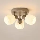 NOLA downlight Evey, Ø 37 cm, 3 lyskilder, hvit/beige, glass
