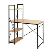 Max Home Stål Skrivebord Med Tre Og Hyller 100x52x120 Cm
