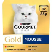 Purina Gourmet Gold Mousse Våtfôr For Katter 85g 48 Enheter