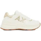 Armani Exchange for woman. XW003106AF27406MZ128 Off-white sneaker with perforated toe cap and wide rubber sole (38.5), 1 to 3 cm, Laces,