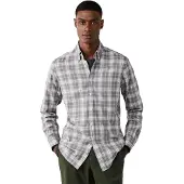 Hackett for man. HM3010867 Gray tailored fit plaid flannel shirt (XL), Casual, Grey, Cotton, Classic, Long sleeve