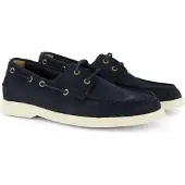 BOSS for man. 50563130 Navy Contrast Suede Boat Shoes (43), Flat, Laces, Casual