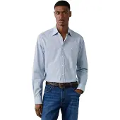 Hackett for man. HM3010902 Mini Geo Print shirt blue (L), Casual, Cotton, Classic, Long sleeve