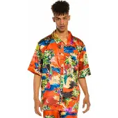 Grimey Ocean Gateways Button Up Kortarmet Skjorte