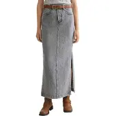 Scotch & Soda Black Denim Lang Skjørt