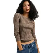 Pepe Jeans for woman. PL7000207 Anna Crew brown sweater (S), Casual, Cotton