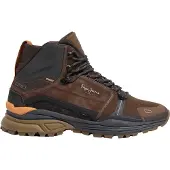Pepe Jeans for man. PMS600041 Dark brown leather Darren Force ankle boots (41), Flat, Split Leather, Laces, Casual, Outdoor