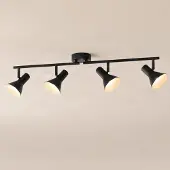 NOLA downlight Milia, 4 lyskilder, svart, 79 cm, E14