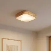 LINDBY taklampe Tanju, 40 cm x 40 cm, lyst tre, E27