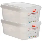 Denox Gastronorm 1/4 H100 Mm Oppbevaringsboks 2.8l 2 Enheter