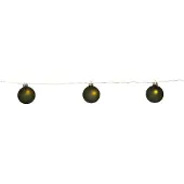 Star Trading LED-lyslenker Bliss, mørkegrønn, glass, 8 lyskilder, batteri