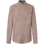 Hackett London for man. HM3010856 Orange Gingham Oxford Shirt (S), Casual, Cotton, Long sleeve