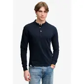 Superdry Woven Placket Grandad Genser