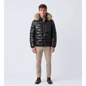 Blauer for man. 26WBLUC03065 Black Wavefur Padded Jacket (S), Casual, Polyamide