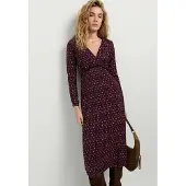 Pepe Jeans for woman. PL9537897 Jazelin burgundy dress (L), Casual, Maroon, Viscose, 3/4 Sleeve