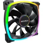 Montech RX140 PWM BK - Reverse - Kabinettvifte - 140mm - Svart med RGB LED-lys - 28 dBA