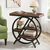 24hShop Avlastningsbord i tre/metall med 3 hyller - industrielt design