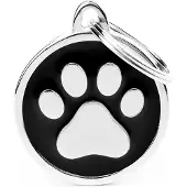 My Family Classic Black Circle Paw Kjæledyrmerke