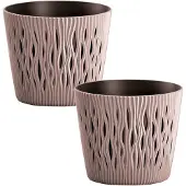 Wellhome Sandy Round Blomsterpotte 12x12x11.1cm 2 Enheter