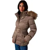 GUESS for woman. W6BL38W4087 Marina short jacket with brown down filling (M), Casual, Polyester