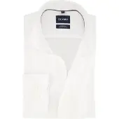 Olymp Japanese Knitted Skjorte White Hvit Størrelse
