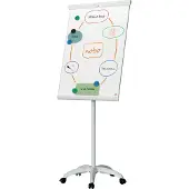 Nobo Premium Plus mobil flippover med magnetisk whiteboardtavle i stål Hvit