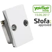Triax TD263E Sløjfedåse TV/Radio, hvid, til FUGA 50x77