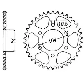 Sifam Kawasaki Z 650 79-81 B Rayons 530 Bakre Tannhjul