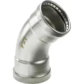 Viega Inox bøjning 45 grader 76,1mm INOX, rustfri stål muffe / muffel, SC-Contur