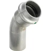 Viega Inox bøjning 45 grader 42 mm Inox, rustfri stål muffe/nippel, SC-Contur