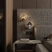 Maytoni LED-vegglampe Quadro, kobber, glass, 3000 K, høyde 18 cm
