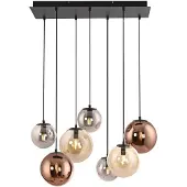 JUST LIGHT Hengelampe Shiny, 7 lyskilder, lang, multifarget, glass, E14