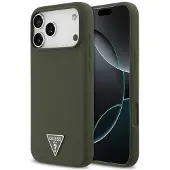 GUESS MagSafe-etui med trekantet silikonlogo til iPhone 17 Pro Max – grønt