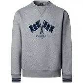 Hackett London for man. HM5800136 Grey Lrc Flag Crew Sweatshirt (M), Casual, Cotton, Long sleeve