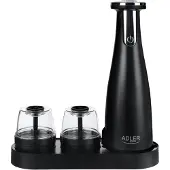 Adler AD 4449B salt- og pepperkvernsett 7 W, 3 kverner, USB, svart
