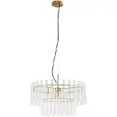 LUCANDE hengelampe Leanna, klar/messing, Ø 54 cm, glass