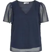 Vila Falia Kort Ermet Bluse