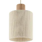 Brilliant Pendellampe Arlo, beige, tekstil/tre, Ø 40 cm, 3 lyskilder