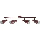 LINDBY downlight Ovelia, mørkerød, 80 cm, 4 lyskilder, E27