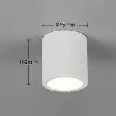 TRIO Taklampe Biscotto, matt hvit, Ø 9,5 cm, metall, IP44