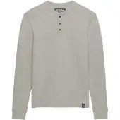 Superdry for man. M6010903A Merchant Store T-shirt Grandad grey (XXL), Casual, Cotton, Long sleeve