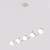 Emibig Hengelampe SINUS, beige, lengde 110 cm, 5 lyskilder, metall/glass