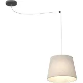 Emibig Ascot pendellampe, beige, Ø 38 cm, stoff, desentralisert