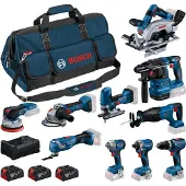 Bosch 18v 10 Toolkit + 3x5.0ah+gal+l-bag Elektrisk Verktøysett