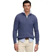 Superdry Preppy Cotton Cable Genser Med Halv Glidelås